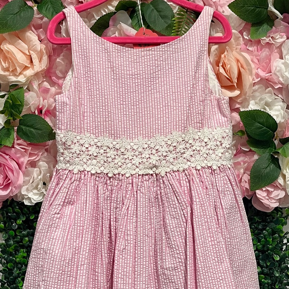 Polo Ralph Lauren Girls Pink Seersucker Dress Size 6